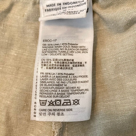 ExOfficio Pants Womens Sz 10 Beige Linen Stretch Waist Relaxed Straight Leg - Picture 8 of 12